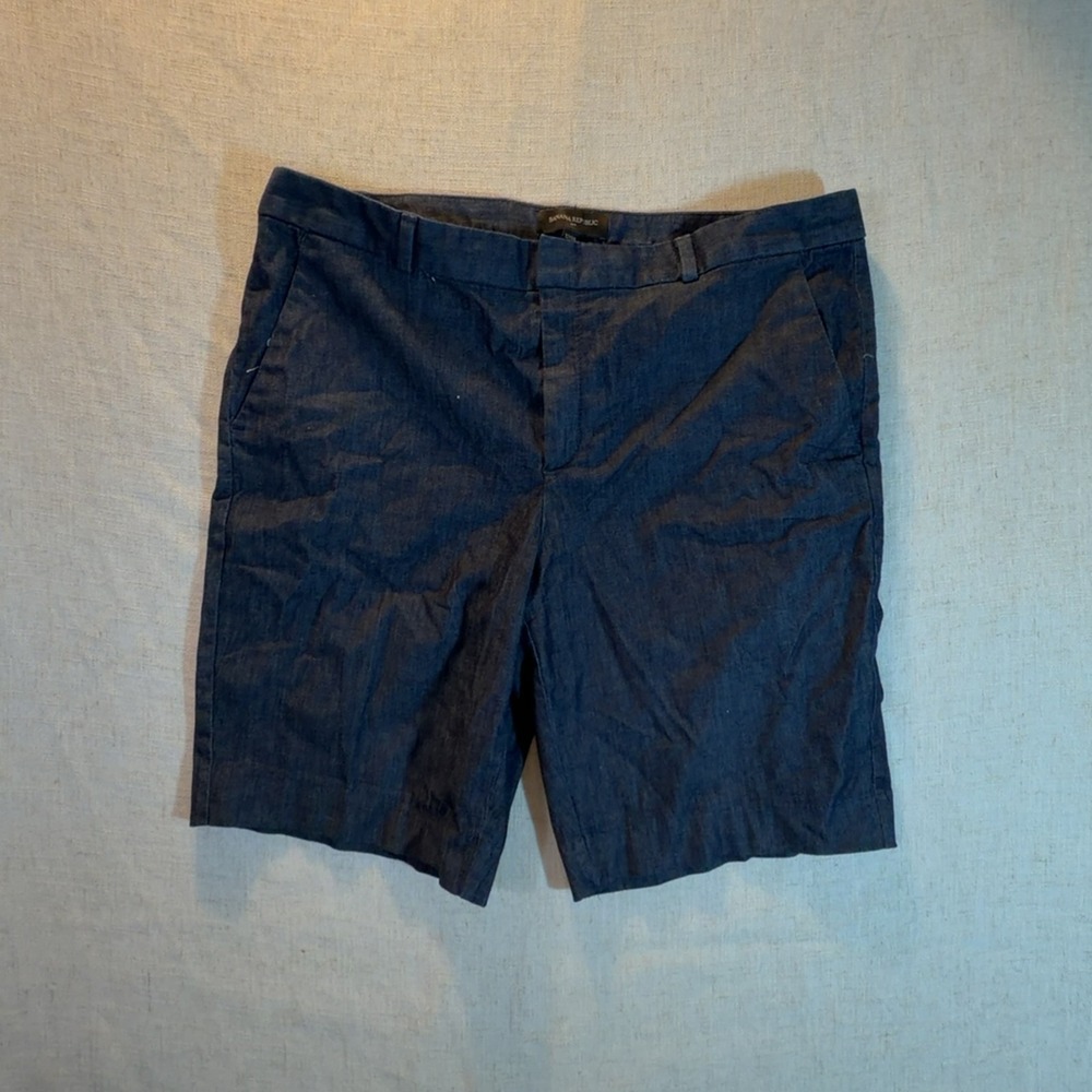 Banana Republic Chino Shorts Dark Navy Blue Flat Front Men's Size 32